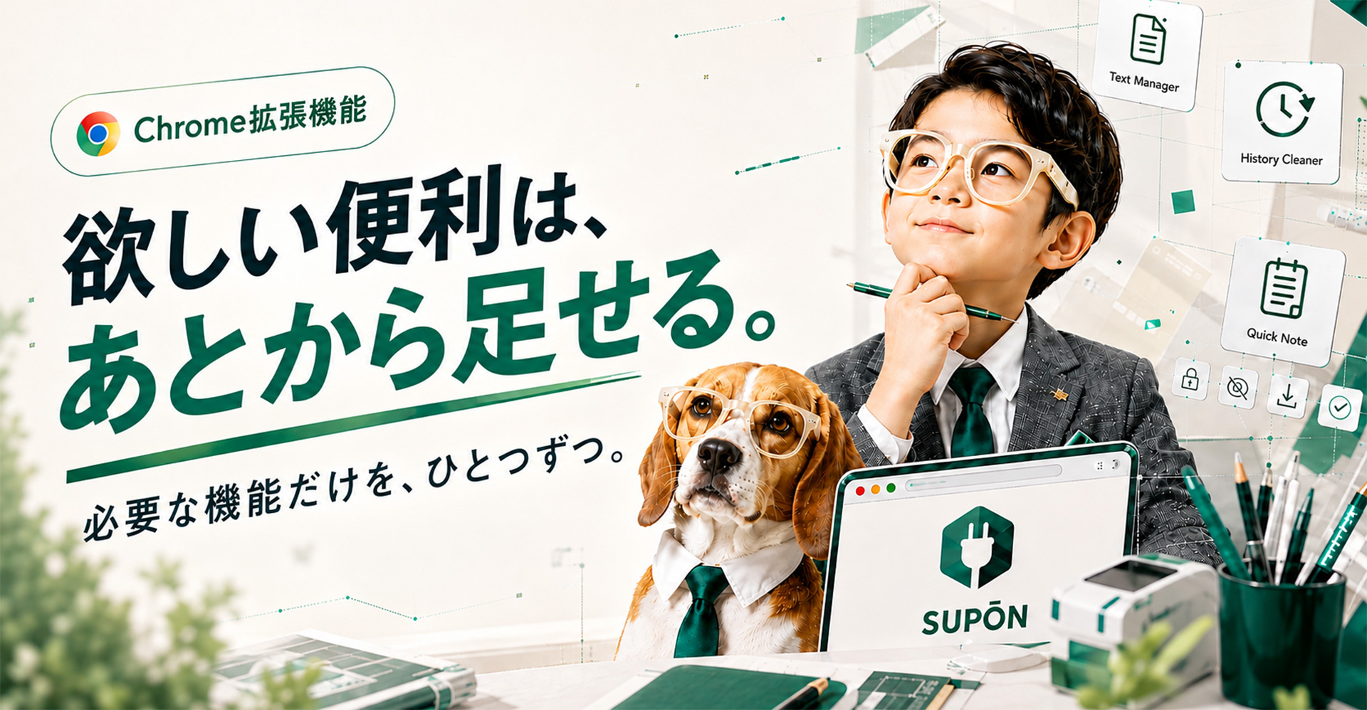 欲しい便利をあとから足せるSUPŌN Pluginsのメインビジュアル
